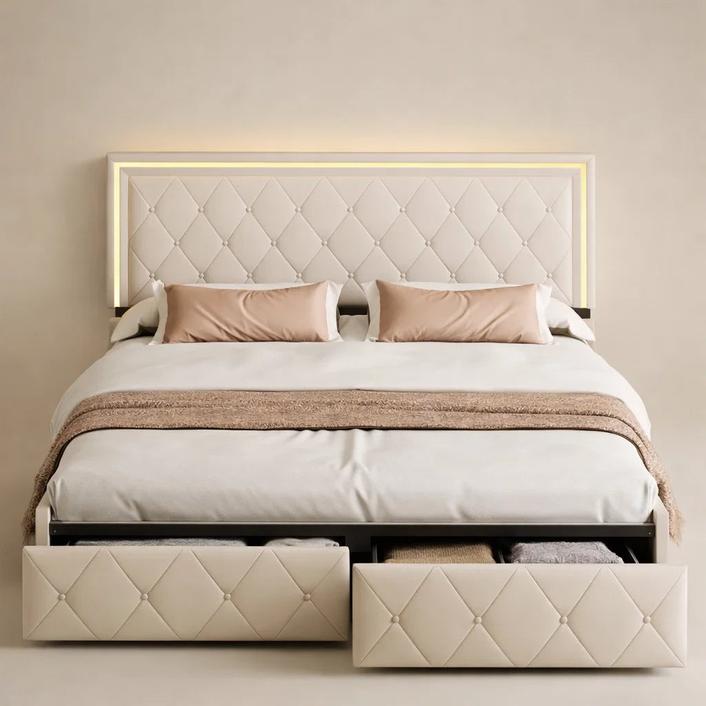 Elegantes Stauraum Bett