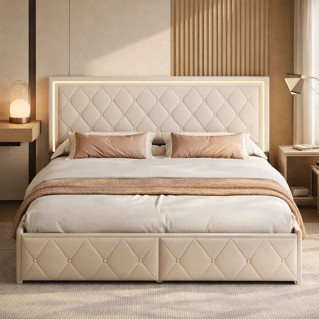 Elegantes Stauraum Bett