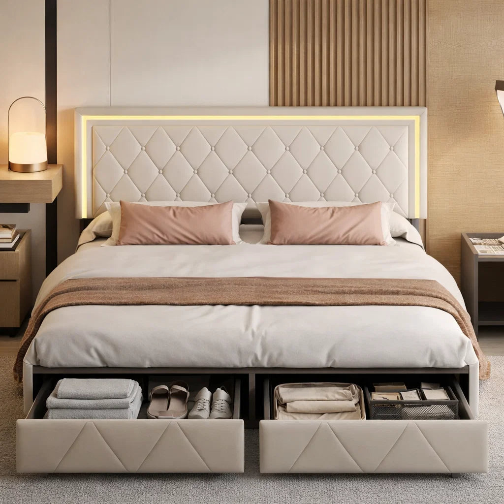 Elegantes Stauraum Bett